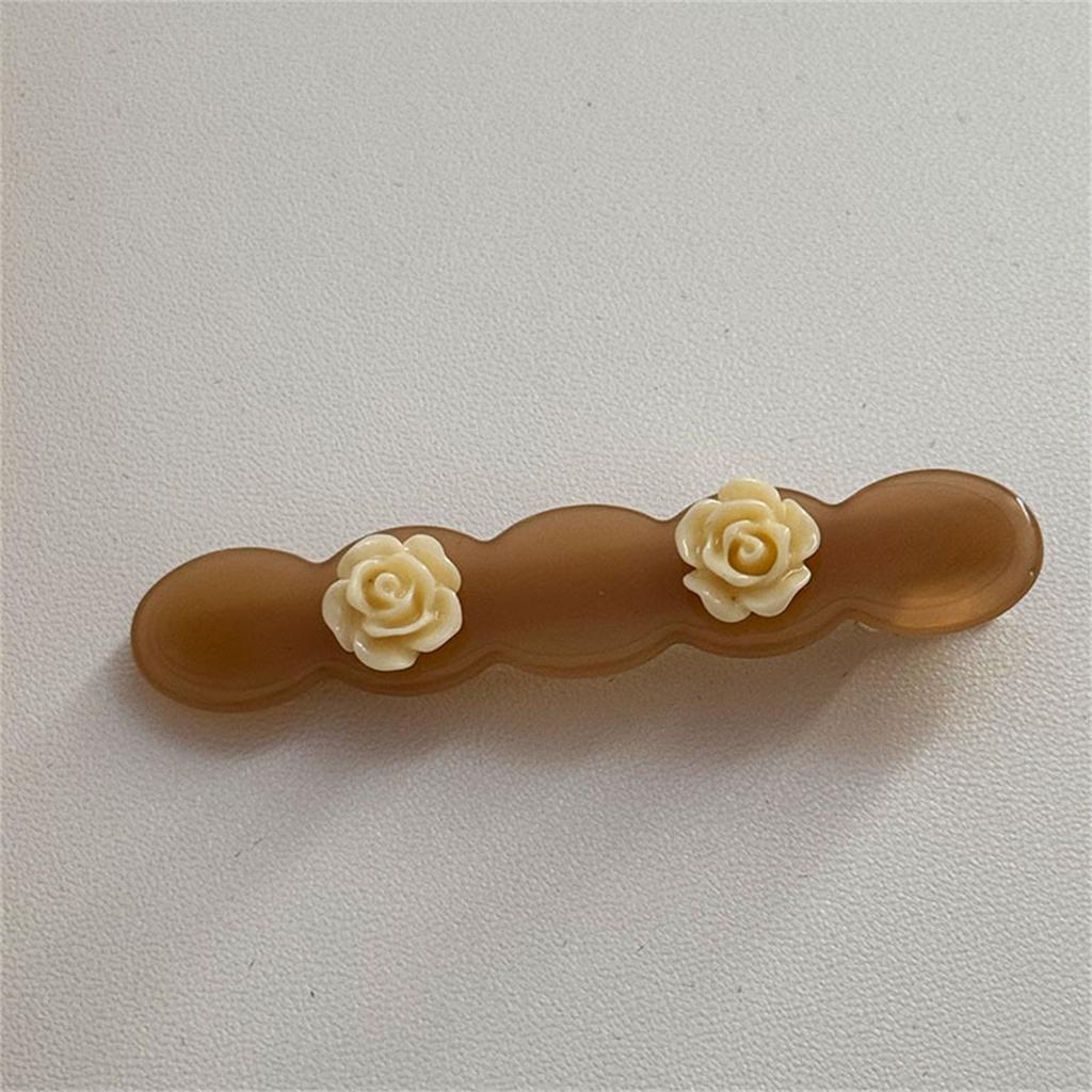 Novos Presilhas de Cabelo de Acetato Flor Rosa Pinos Laterais Vintage Doce Grampo Acessórios de Cabelo Femininos