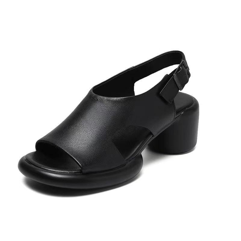 Retro ležérní dámské sandály s tlustým dnem