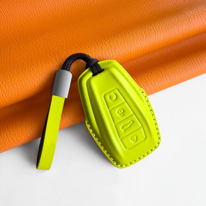 Geely Key Case Genuine Leather for 2026 Models: Xingyue L, Denim ICON, New Boyue L - Car Shell with Buckle Chain