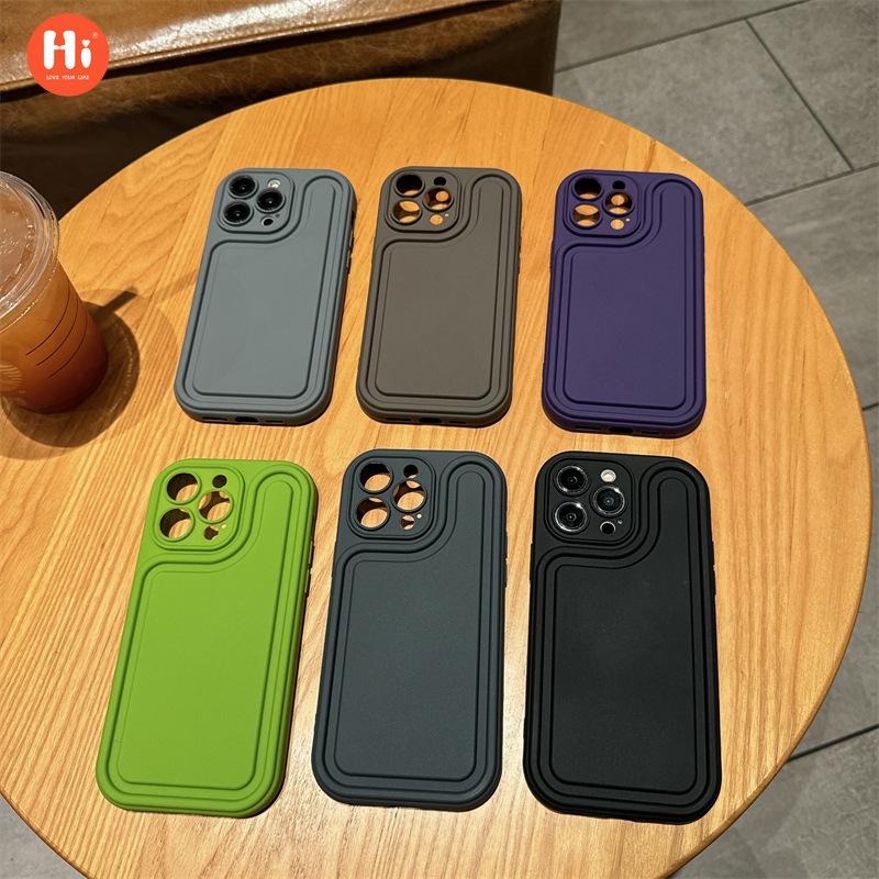 

Airbag runway suitable for Apple 14 mobile phone case 12 simple iPhone15 solid color 13promax silicone soft case 11