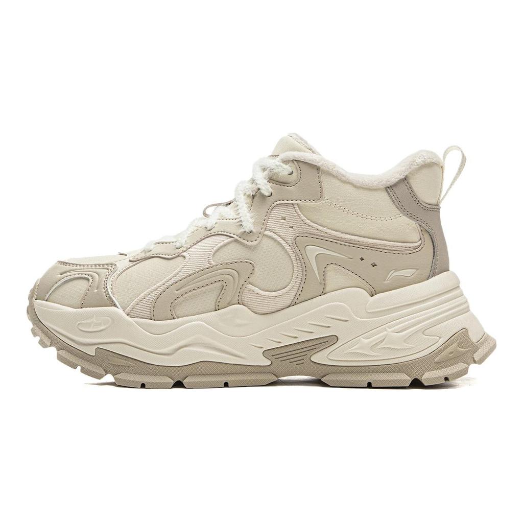 Li Ning Abrasion Resistant Thermal Mid top Casual Shoes Women's Light Umber AGCV392-5