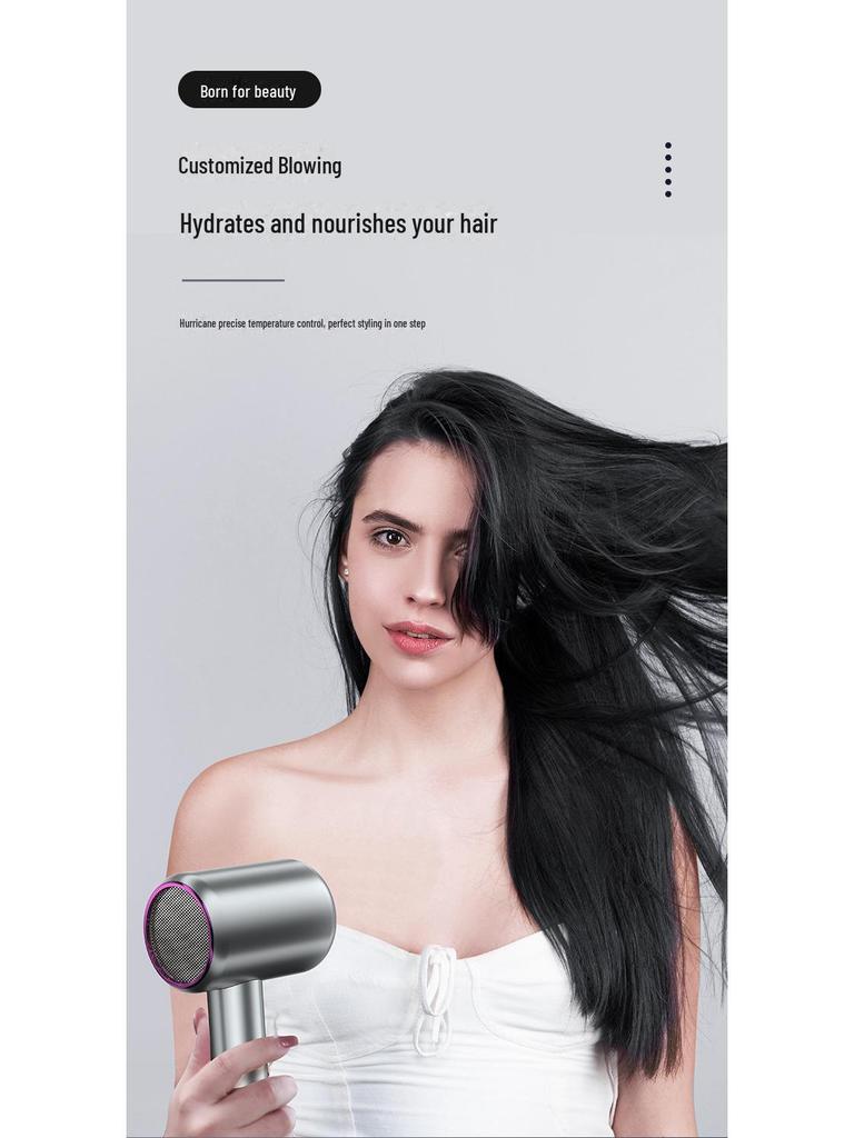 Portable Foldable Negative Ion Hair Dryer, Gentle On Hair, Constant Temperature, High Power, Suitable for Dormitories.