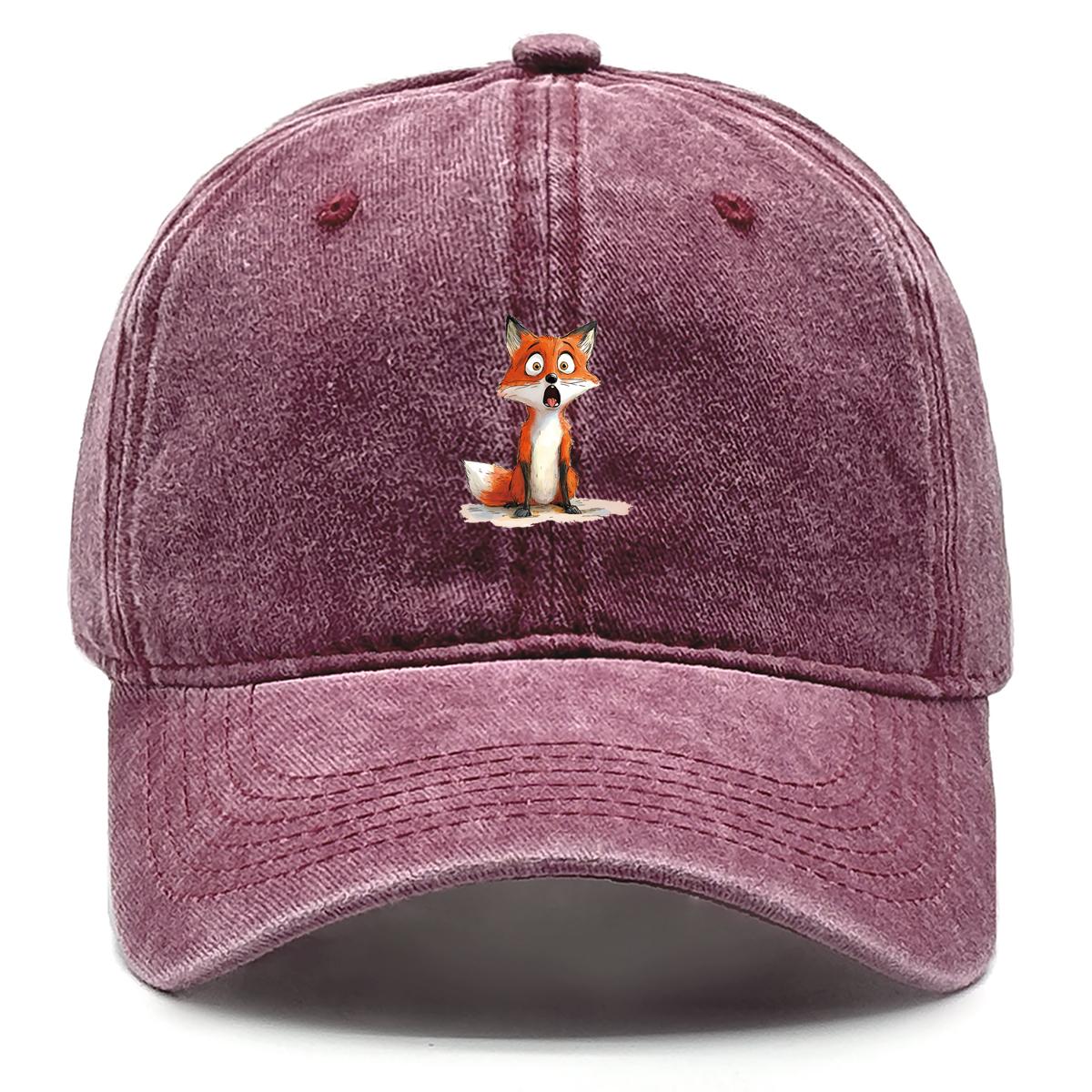 

Lovely Fox Print Unisex Snapback Baseball Cap Lightweight Man s Cap Slouchy Adjustable Sun Hat Perfect For Outdoor Sports вино красного