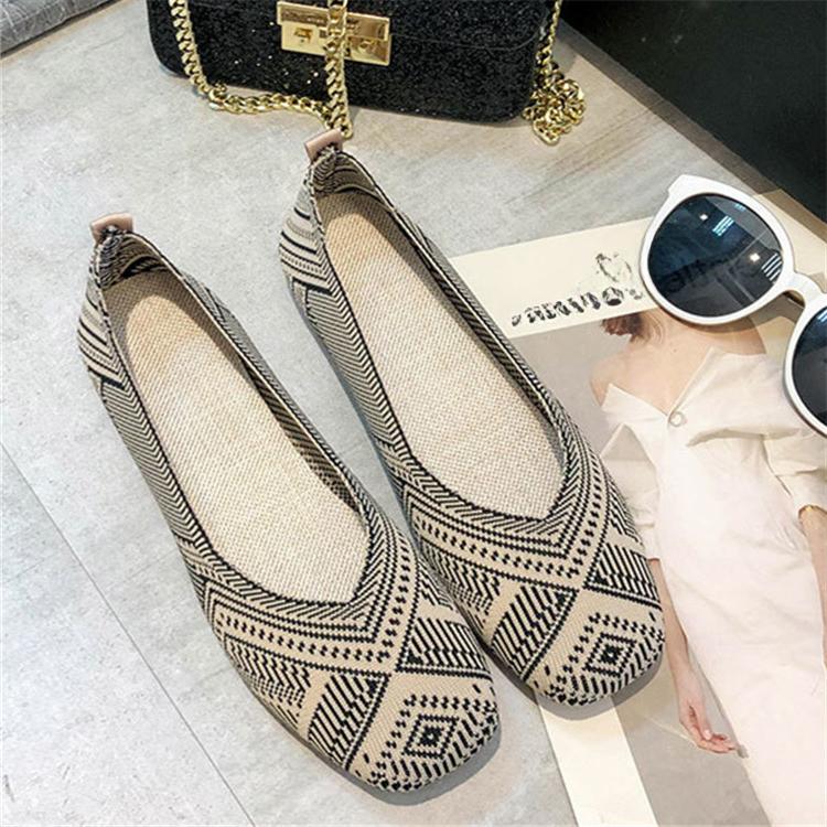 

Новые лоферы Легкие повседневные на шнуровке С круглым носком Женские летние Модные с прошивкой Весенние Дышащие Вязаные Плоские Мягкие Одинарные Туфли 35