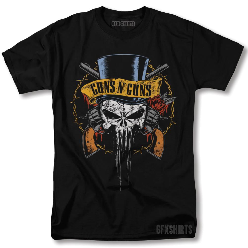 Футболка с принтом Punisher Guns N Roses Mashup, Графическая футболка с постером Marvel Guns N  Guns, Унисекс футболка XL