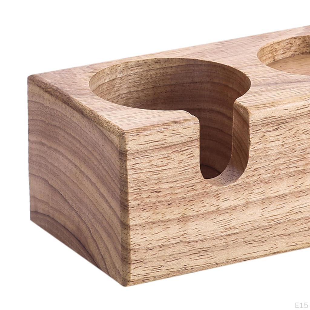 Beech Wood Manual Coffee Tamper Holder Bracket Station Tamping Tool Stand Rustic Barista Tools for ,