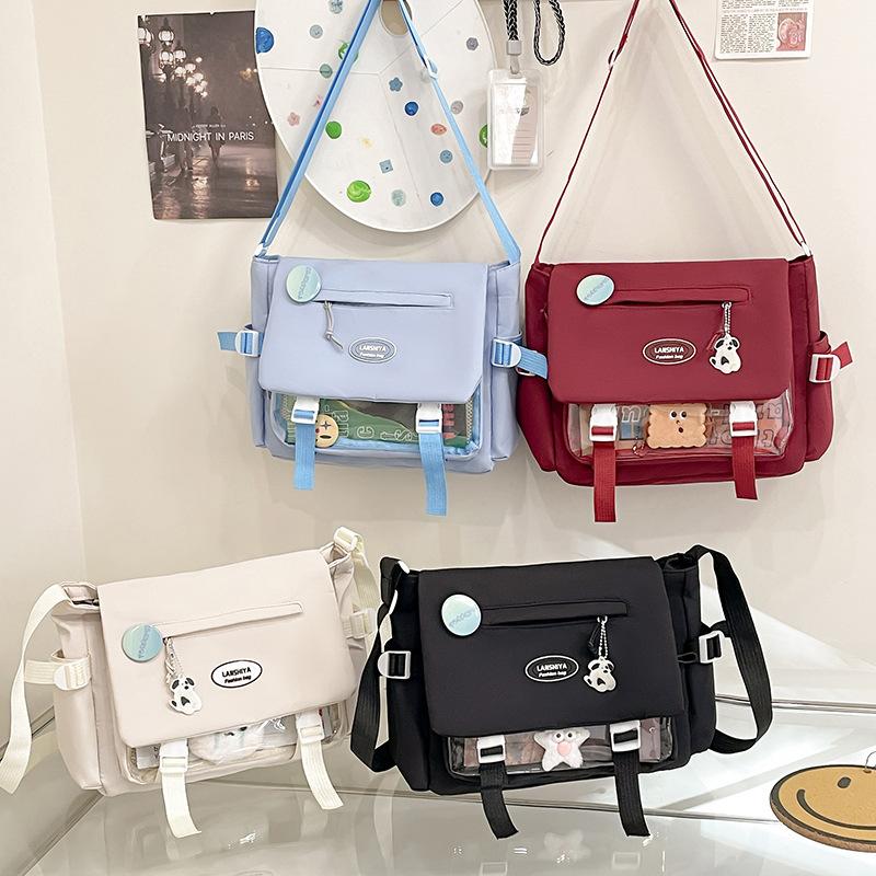 New college style messenger bag schoolbag cute girl Japanese large-capacity student shoulder bag simple and versatile bag