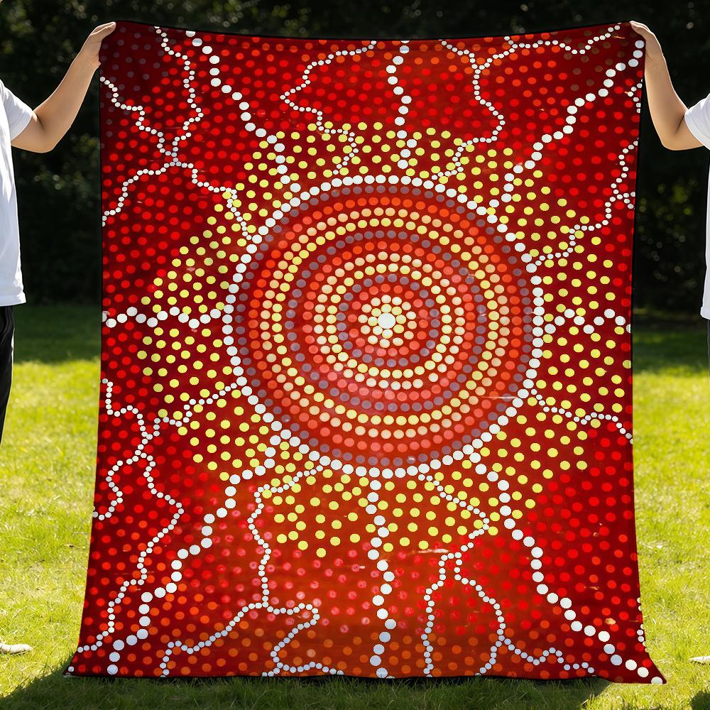 Australische Aborigine-Kunst Kreative Decke Überwurf Super Gemütlich Plüsch Wohnzimmer Sofa Couch Kindliche Geburtstagsgeschenke