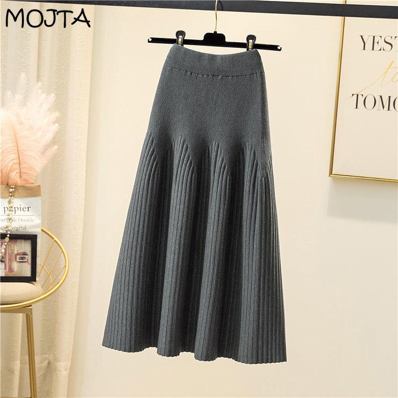 Женская элегантная повседневная уличная офисная юбка с высокой талией — фото 10