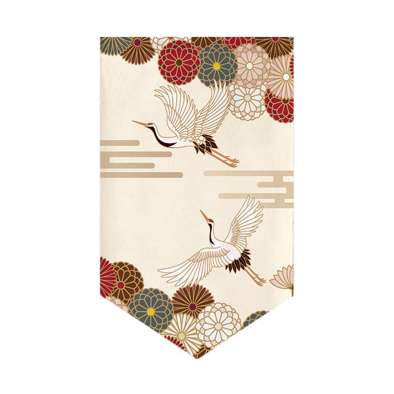 Japanese Short Door Curtain Wave Koi Kitchen Partition Triangle Flag Restaurant Hanging Curtain Pennant Izakaya Decor Drapes