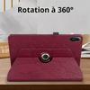 Coque + Verre Trempé pour Xiaomi Redmi Pad 2 11 Pouces 2025, Etui Rotatif Cuir PU Motif Arbre Rouge