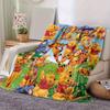 1pc. Cute Winnie The Pooh Cartoon Blanket, Soft Throw Blankets, Warm Cozy Bedding Decor Gift for Home Office Car Use All Year Round (Rainbow