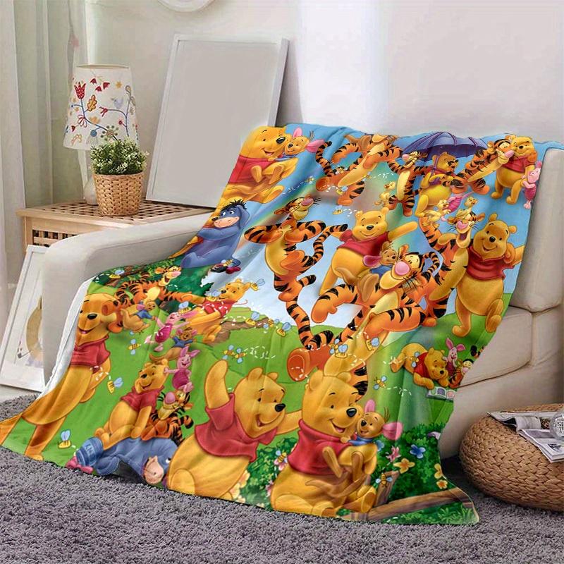 

1pc. Cute Winnie The Pooh Cartoon Blanket, Soft Throw Blankets, Warm Cozy Bedding Decor Gift for Home Office Car Use All Year Round (Rainbow 100x150cm
