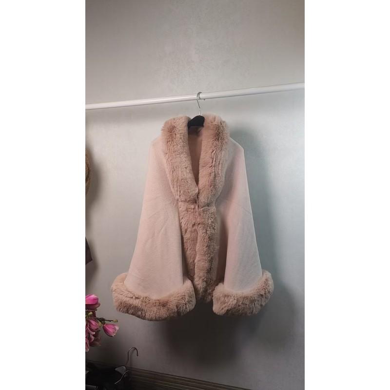 Womens Oversized Knit Cape Shawl Winter Warm Wool Blend Poncho Coat In Solid Colors