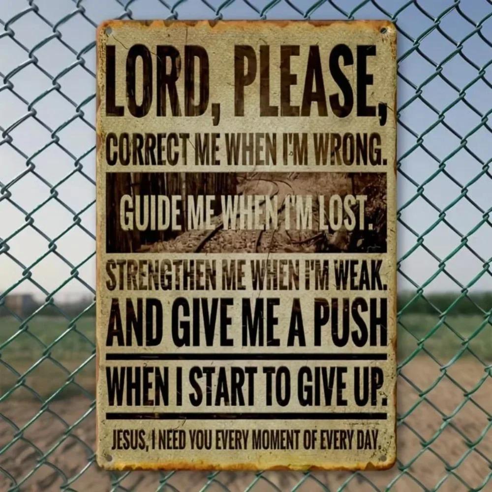 Vintage Aluminium Decor Sign God Help Plaque Inspirational Hanging Wall Art Indoor Outdoor 20x30cm