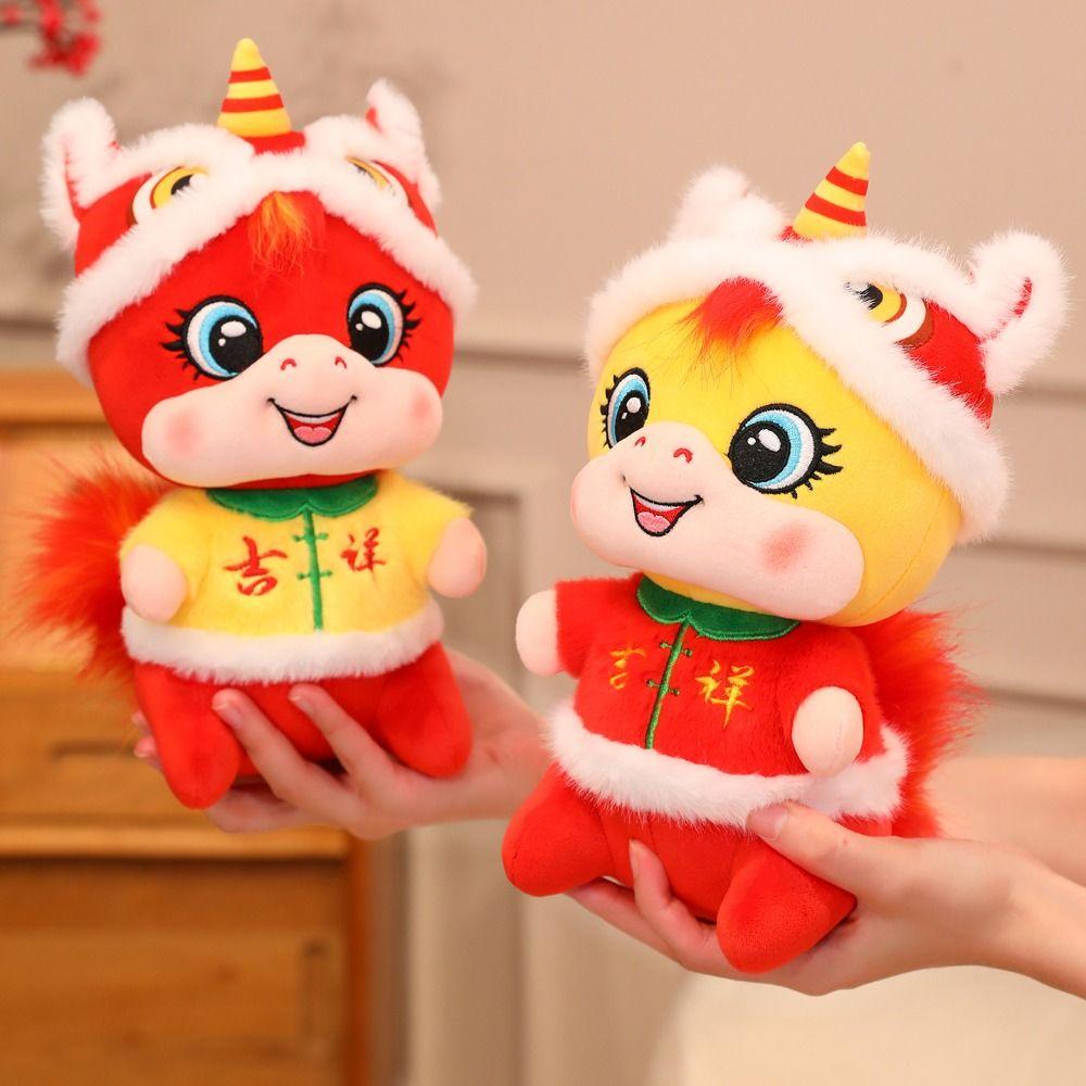 Chinese Style Horse Stuffed Doll Cute Lucky Pony Toy Funny New Year Mascot  Kids