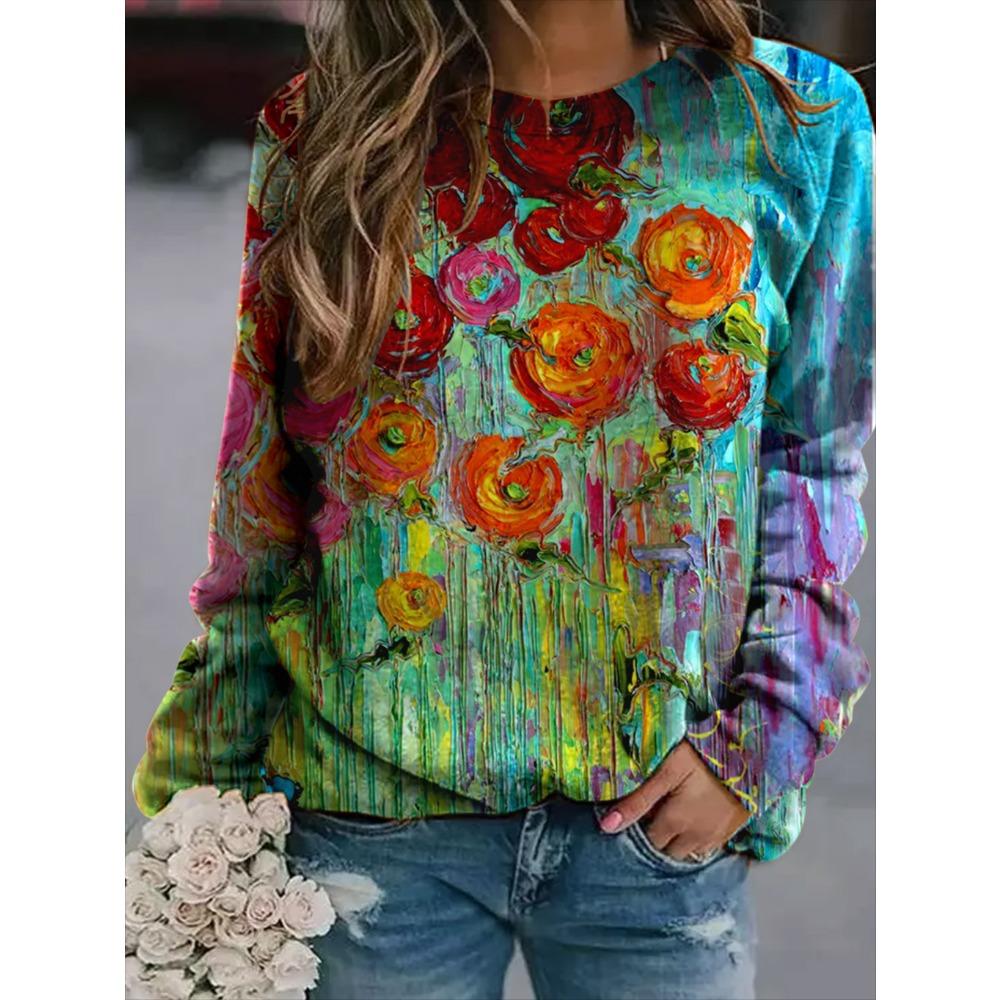 Hanorac la Modă Imprimeu Floral Fluture Femei Hanorace Streetwear Sweatshirts Trening Oversized Pulover Haine Harajuku pentru Fete