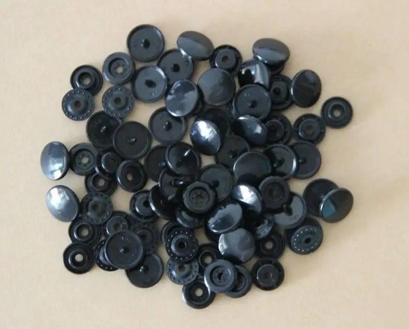 100 Sets Plastic Snaps Button Fasteners T3 Bag Folder Dark Clasp Button Resin Garment Accessories For Clothes