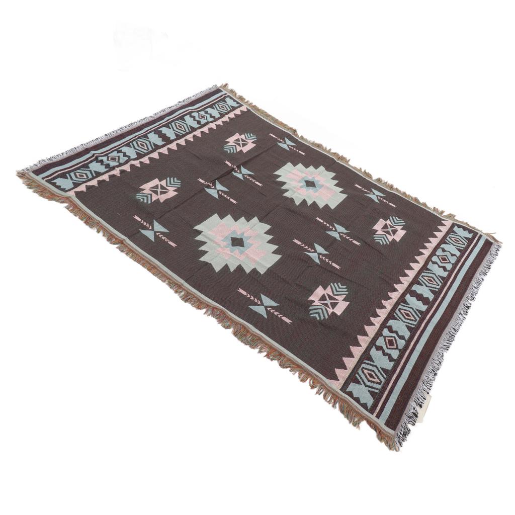 180x130cm Ethnic Style Tablecloth Blanket Retro Cotton Multipurpose Tent Blanket for Picnic Beach