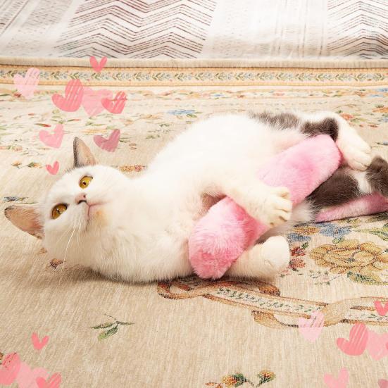 Zabawka dla kota interaktywna zabawka z kocimiętką gradientowy kolor pluszowy kot zabawka odporna na ugryzienia miękka zabawka do żucia dla kota artykuły dla zwierząt