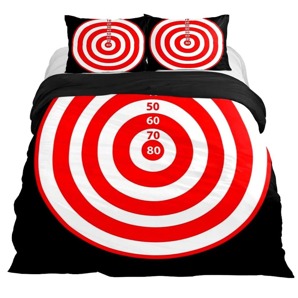 Dart Board Duvet Cover Set,Dartboard Bedding Sets Skin-Friendly Lightning And Flame Comforter Cover Set Full Queen Size