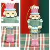Pack of 4 Candy Color Nutcrackers King and Soldier Statue Christmas Decorative Hanging Resins Nutcrackers Toy Decors