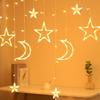 LED Colorful Flashing String & Star Lights - Creative Moon & Warm White Bedroom Decor