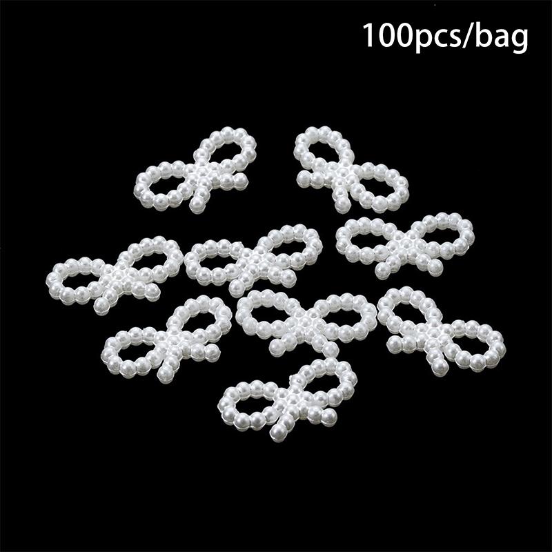 100 st/parti Imitationspärlor Blomma Hjärta Stjärna Måne Mellanläggspärlor För Smyckestillverkning Armband Berlocker Örhänge