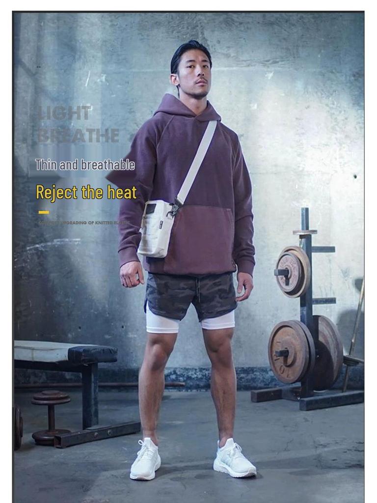 Men's Double-Layer Running Shorts with Phone Pocket - Lightweight, Breathable, Quick-Dry for Summer Sports.