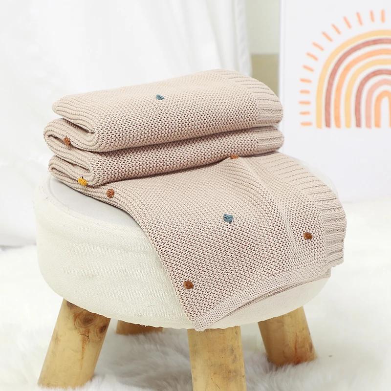 Knitted Baby Blankets Newborn Bedding Infant Kids Cotton Muslin Swaddle Wrap Baby Items Stroller Blankets Nap Cover
