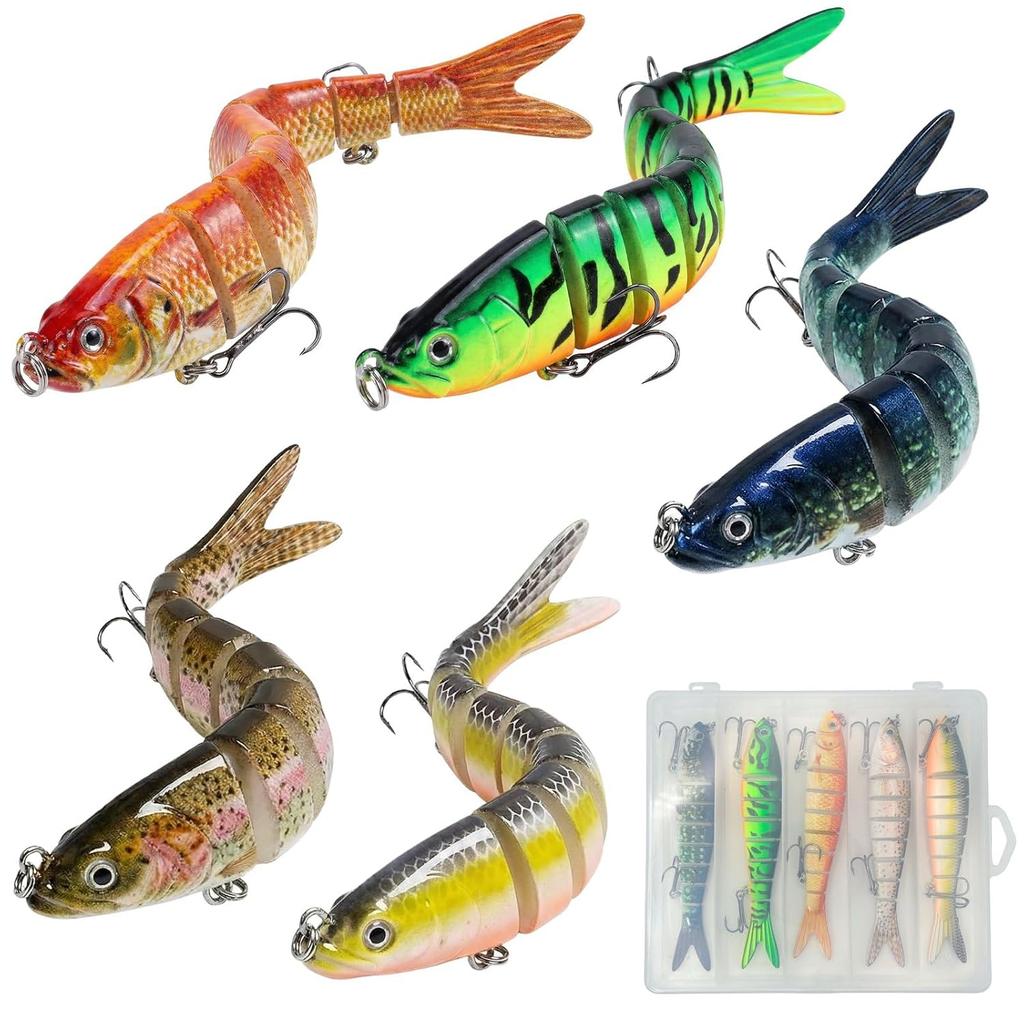 Big bait sea bass lure 5-piece set minnow storage case fishing Spanish mackerel.
