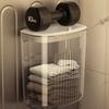 Laundry Wall Basket Space Saving Basket with Lid Wall Mounted Dirty Clothes Laundry Hamper Container Home Storage Supplies