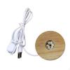 70mm Wooden Lighted Base Stand Round Lamp Night Light Holder for DIY Crystal Acrylic Board
