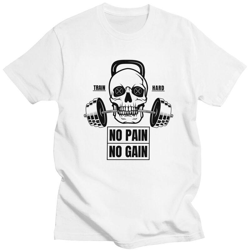 

Custom No Pain No Gain T Shirts Men Pure Cotton Tee Tops Bodybuilding Fitness Gym Tshirts Casual T-shirt - Men s Summer Cotto... 5XL різнокольоровий