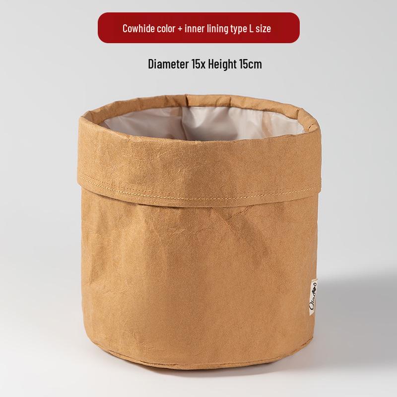 Large Waterproof Washable Kraft Paper Storage Bag for Refrigerator or Desktop Organization, Thickened for Durability, Flower Pot Cover