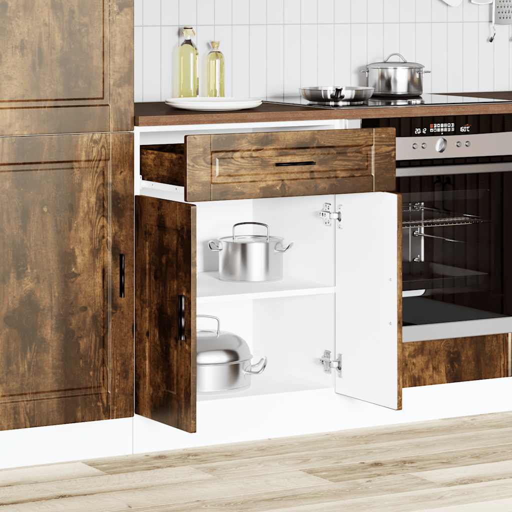 Vidaxl Kitchen Base Cabinet, Porto, Smoked Oak