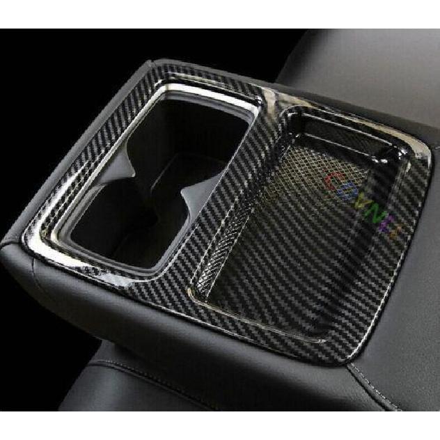 For Honda Accord 2018-2022 Carbon Fiber ABS Trim Rear Armrest Water Cup Cover