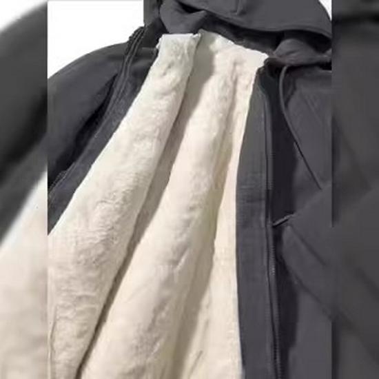 Women's White Fleece-Lined Thick Coat, Cotton-Padded, 2025 New Arctic Cardigan