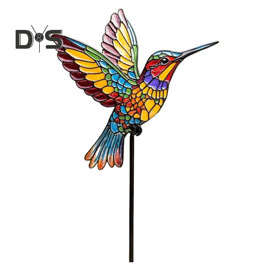 

Кольоровий Металевий Садовий Кілок у Вигляді Комахи Бджола Тварина Птах Равлик Дизайн Кілок для Рослин для Квіткового Горщика Віконної Коробки Зовнішня Декорація Hummingbird