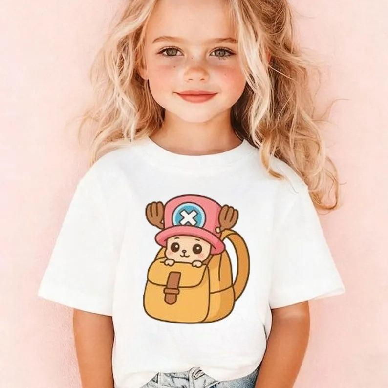 Cute Chibi Character Print Cotton TShirt Men Women Kids Family Clothes 2026 Summer ShortSleeve Casual Tee Tops