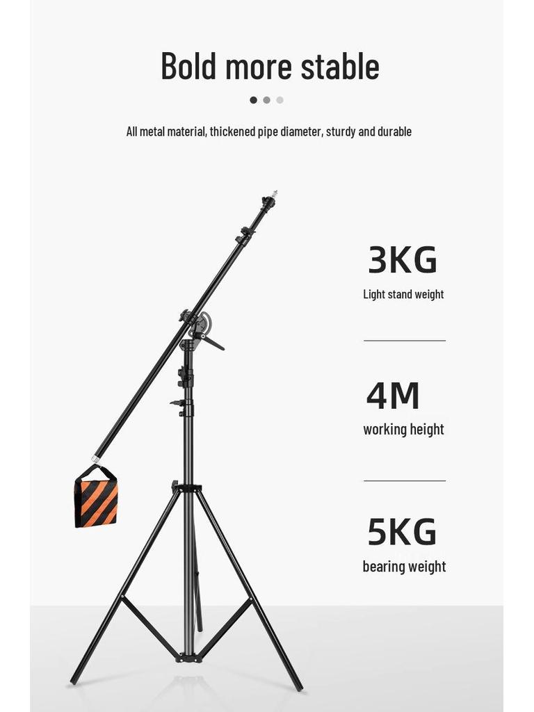 Suporte de Luz de Tripé LED para Fotografia ao Ar Livre, Ajustável de 2-2,8 Metros
