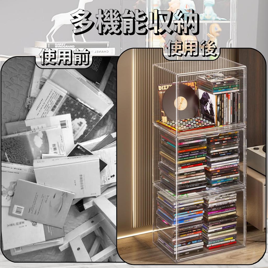 Clear Plastic Display for and Includes Magnetic and Easy 27cm Wide X 22cm Deep X 36cm Case, Stackable, Figures, Books, Toys, Figures, Shoes, Bags,