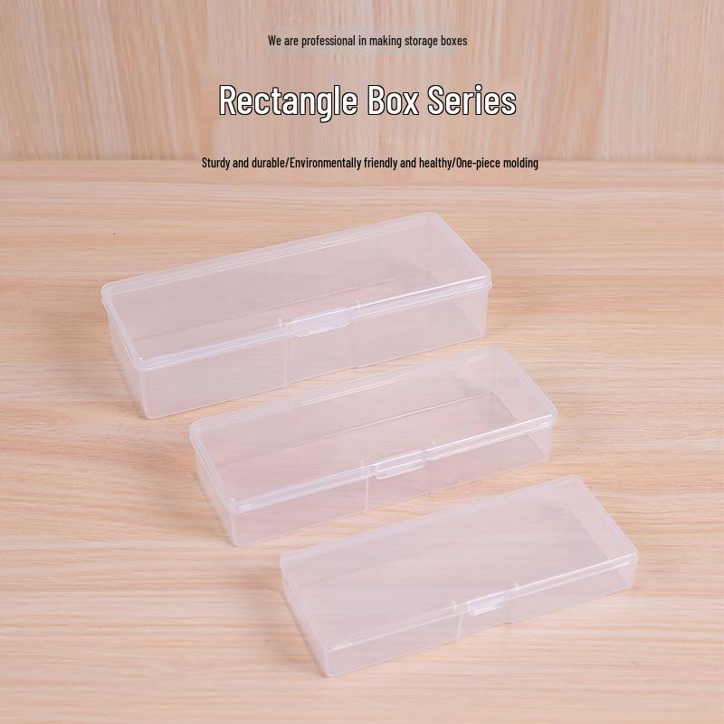 

Transparent Rectangular Plastic Organizer Box for Jewelry, Stationery, and Snacks 14.2*5.8*2.1CM прозрачный