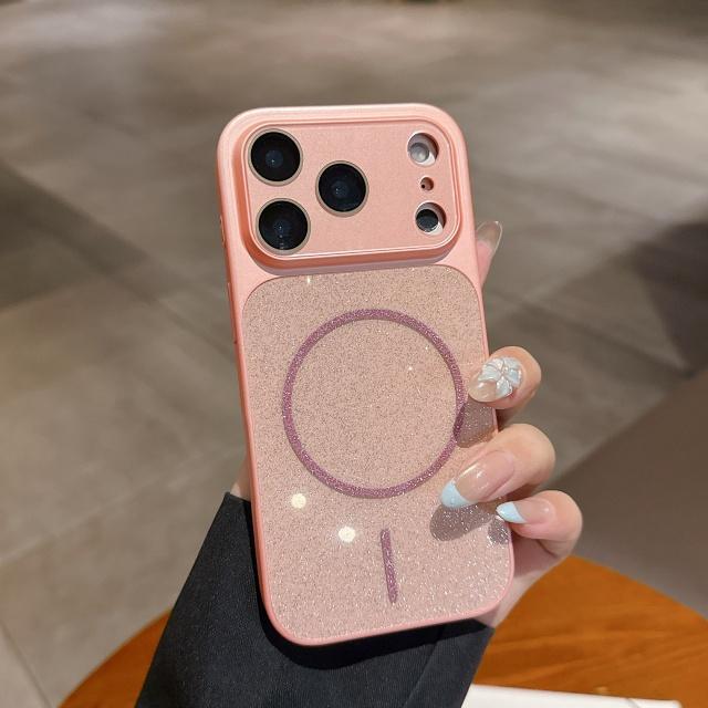 For For Iphone 16 17 Pro Max Flash Magnetic Soft Silicone Frame Phone Case For For Iphone 13 14 15 Lens Protective Cover