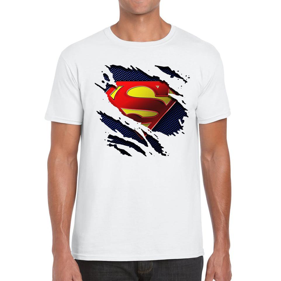 Superman Comics Torn Effect Mens T Shirt Womens Tops Tees M