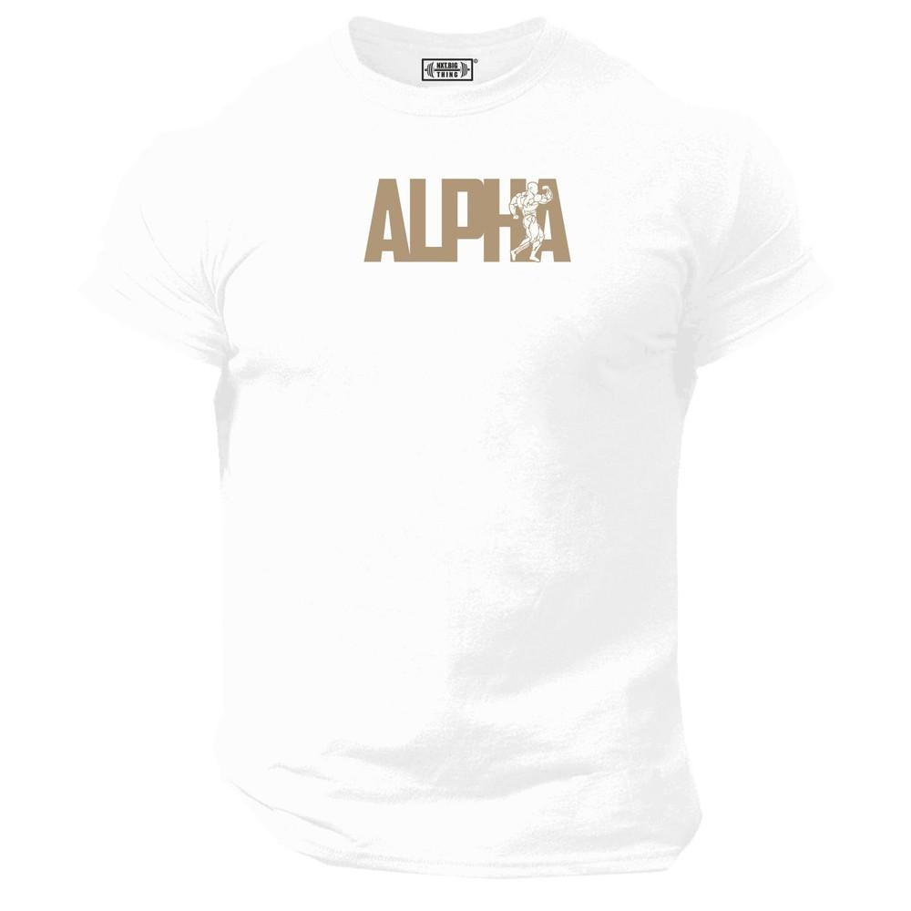 Alpha T-shirt Abbigliamento Palestra Bodybuilding Allenamento Workout Esercizio Muscoli Top