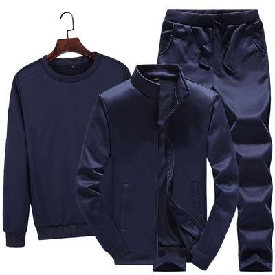 Effen Kleur Trui Pullover Lente en Herfst Nieuw Heren Casual Pak Trui Driedelig Jas Heren