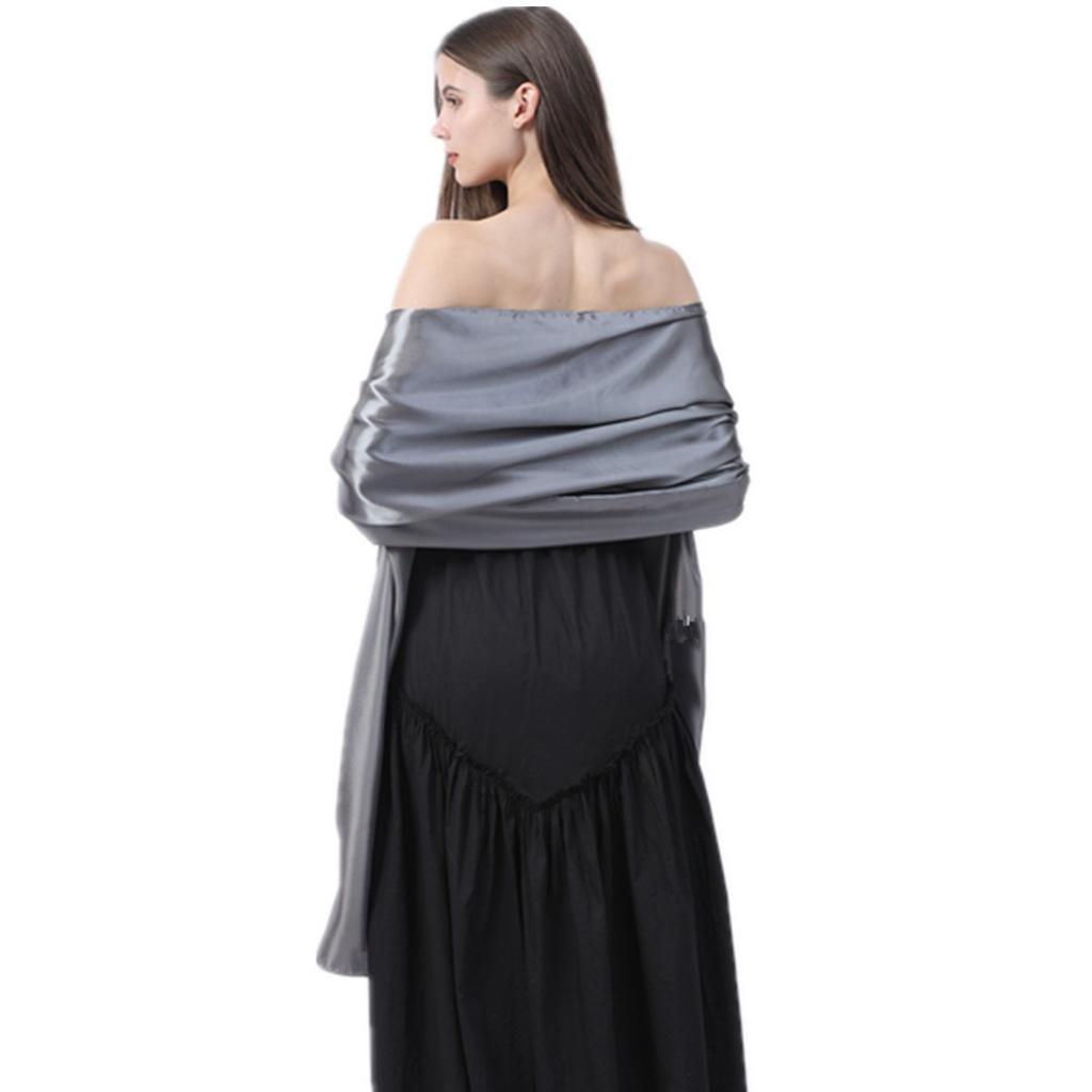240*65cm Extra-long Women's Silky Satin Shawls and Wraps, Lightweight Head Scarves, Evening Pashmina Vintage Sheer Stole