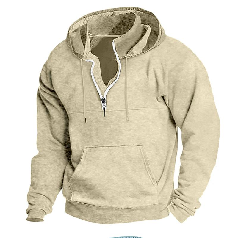 

Мужская повседневная толстовка с капюшоном и застежкой-молнией 1/4 M чёрный