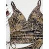 New Sexy Leopard V Neck Bikini Female Swimsuit Women Swimwear Two-pieces Bikini Set Bather Bathing Suit Swim